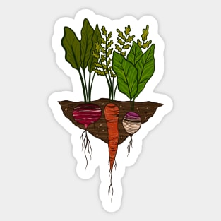 Organic Root Vegetables Vegetarian Cute Sticker